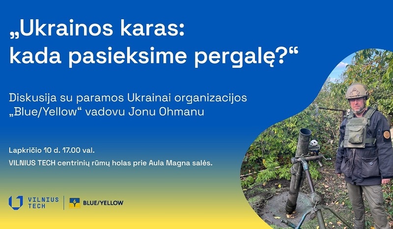 Kviečiame į diskusiją su „Blue/Yellow“ vadovu Jonu Ohmanu: „Ukrainos karas: kada pasieksime pergalę?“